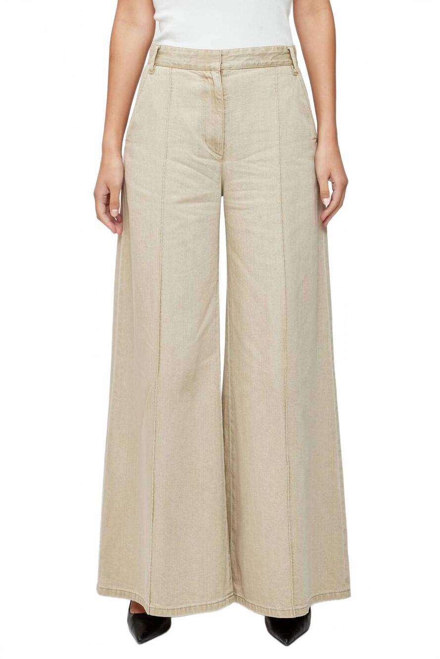 NEW MOUSSY denim track trousers pants in beige